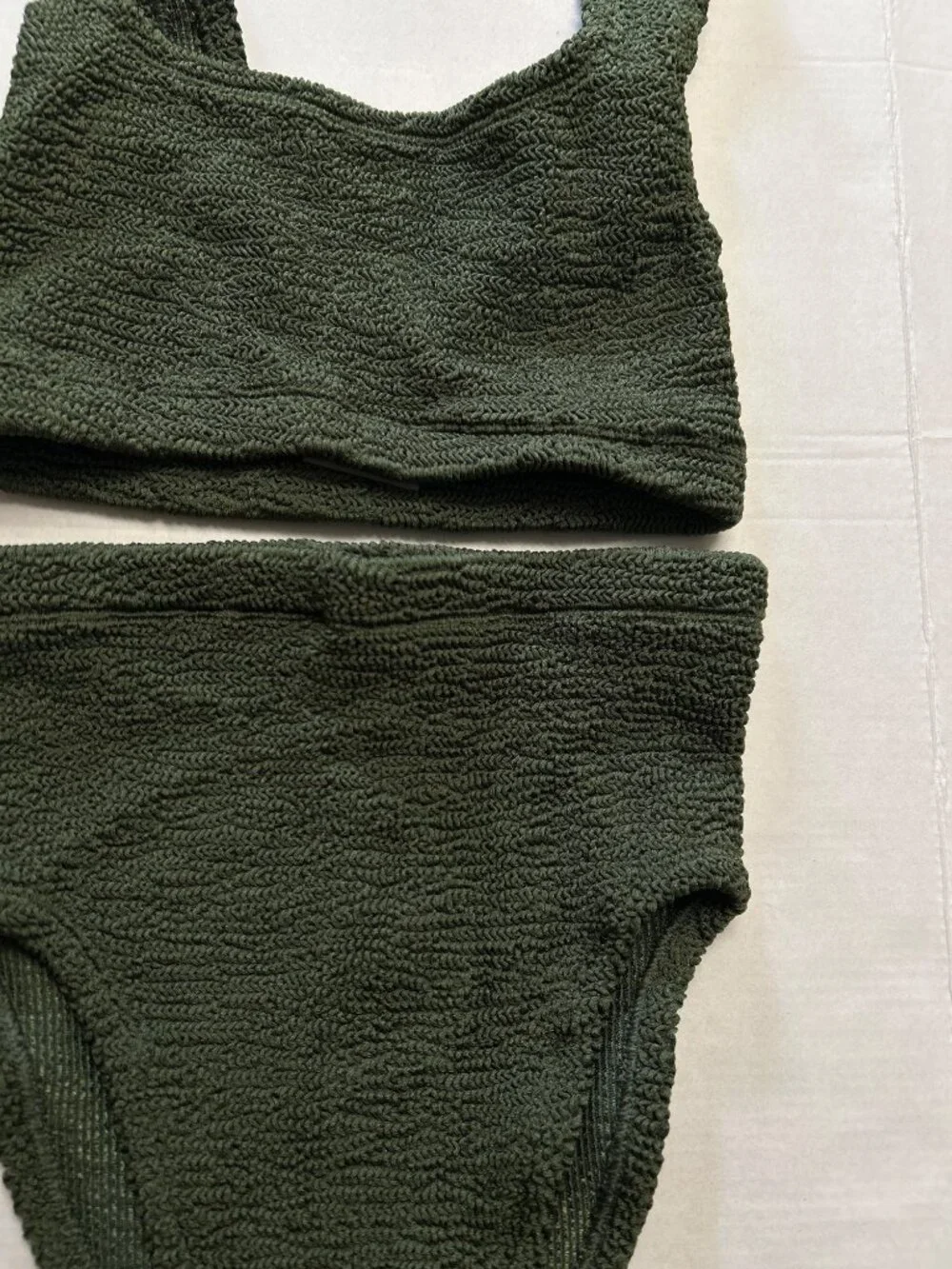 HUNZA G Patricia Bikini Set Metallic Khaki Size One Size NWT